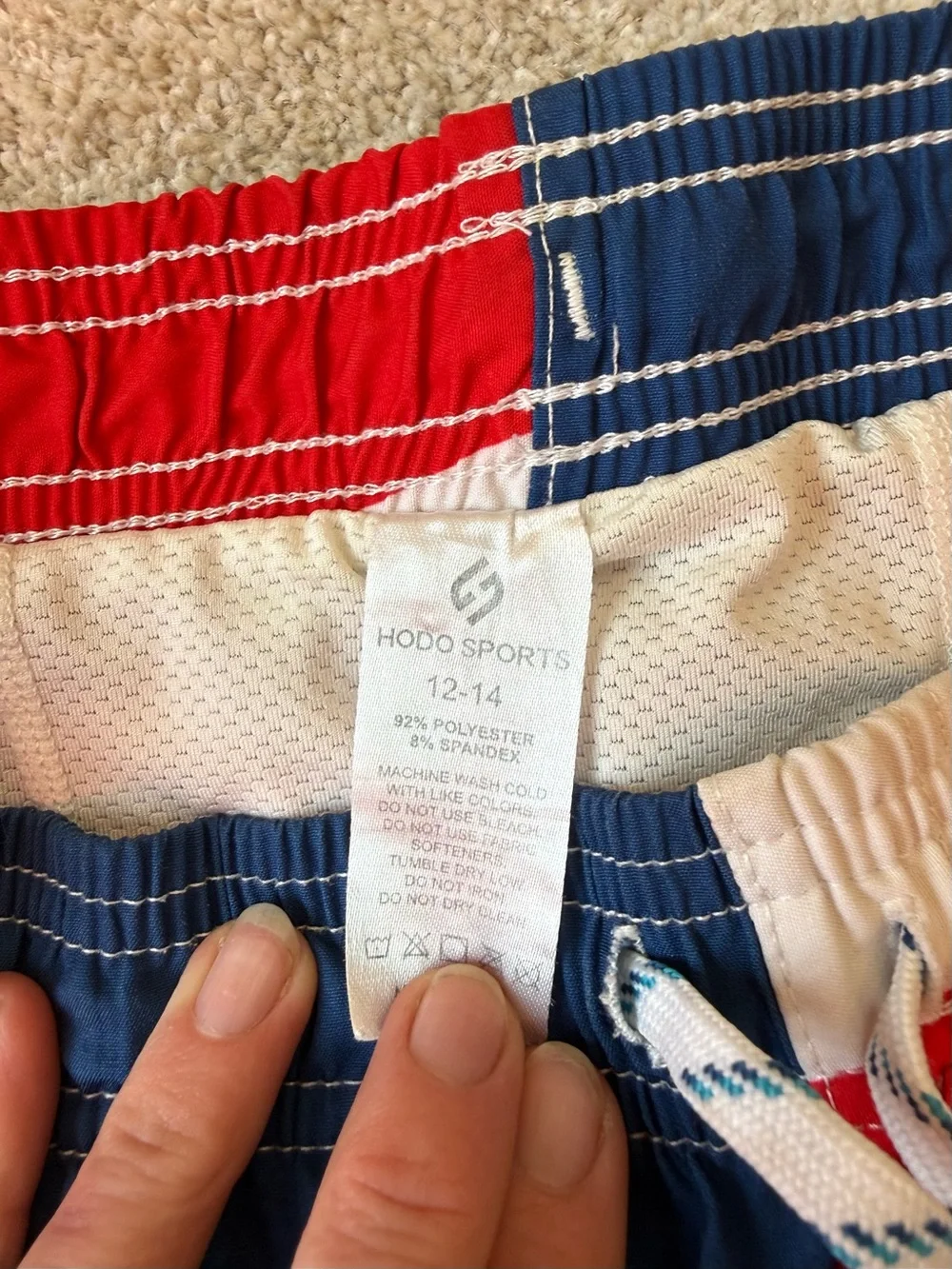 Boys American Flag Pattern Swim Shorts - Red, White & Blue